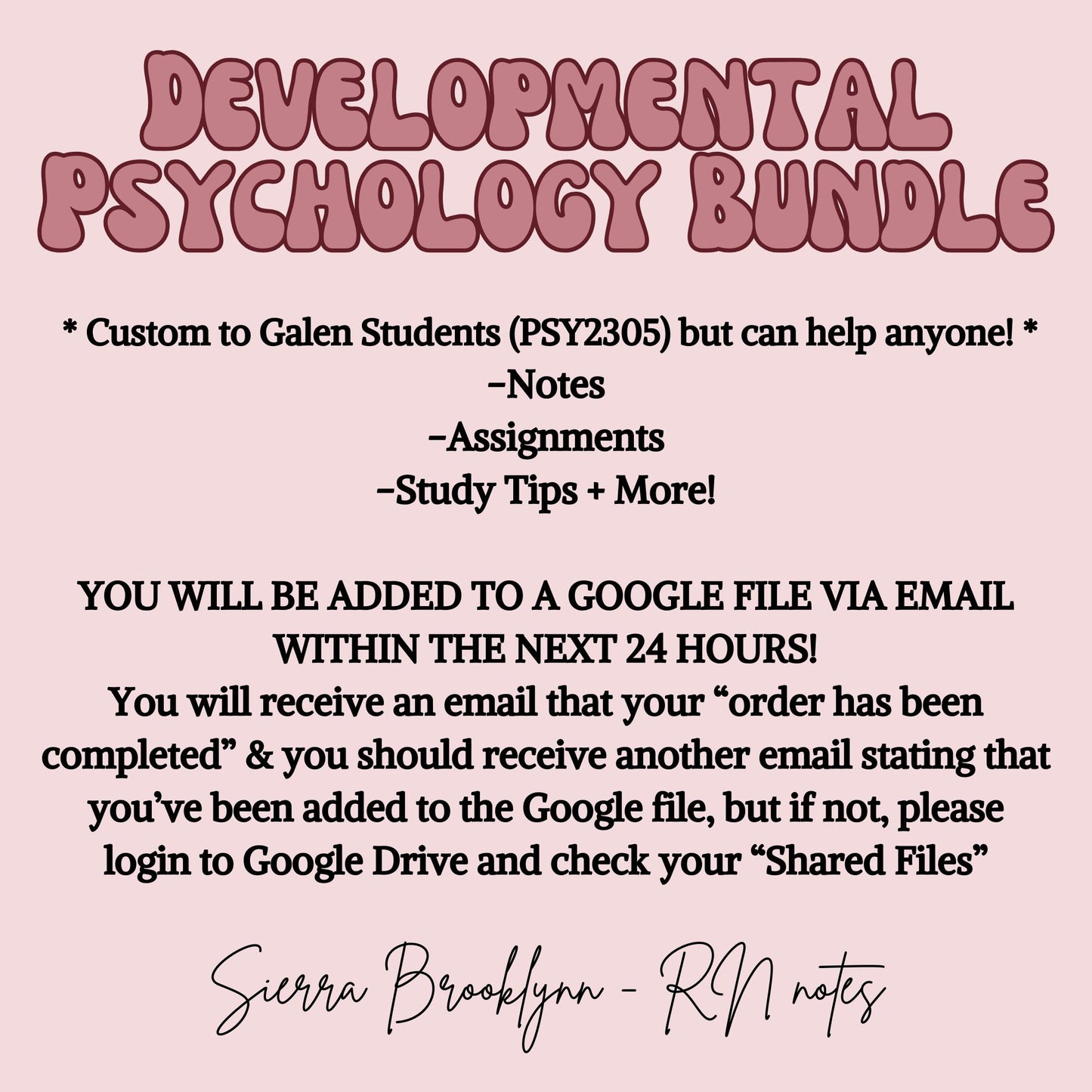 Developmental Psychology (RN) Notes Bundle