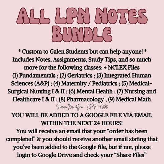 All LPN Notes Bundle