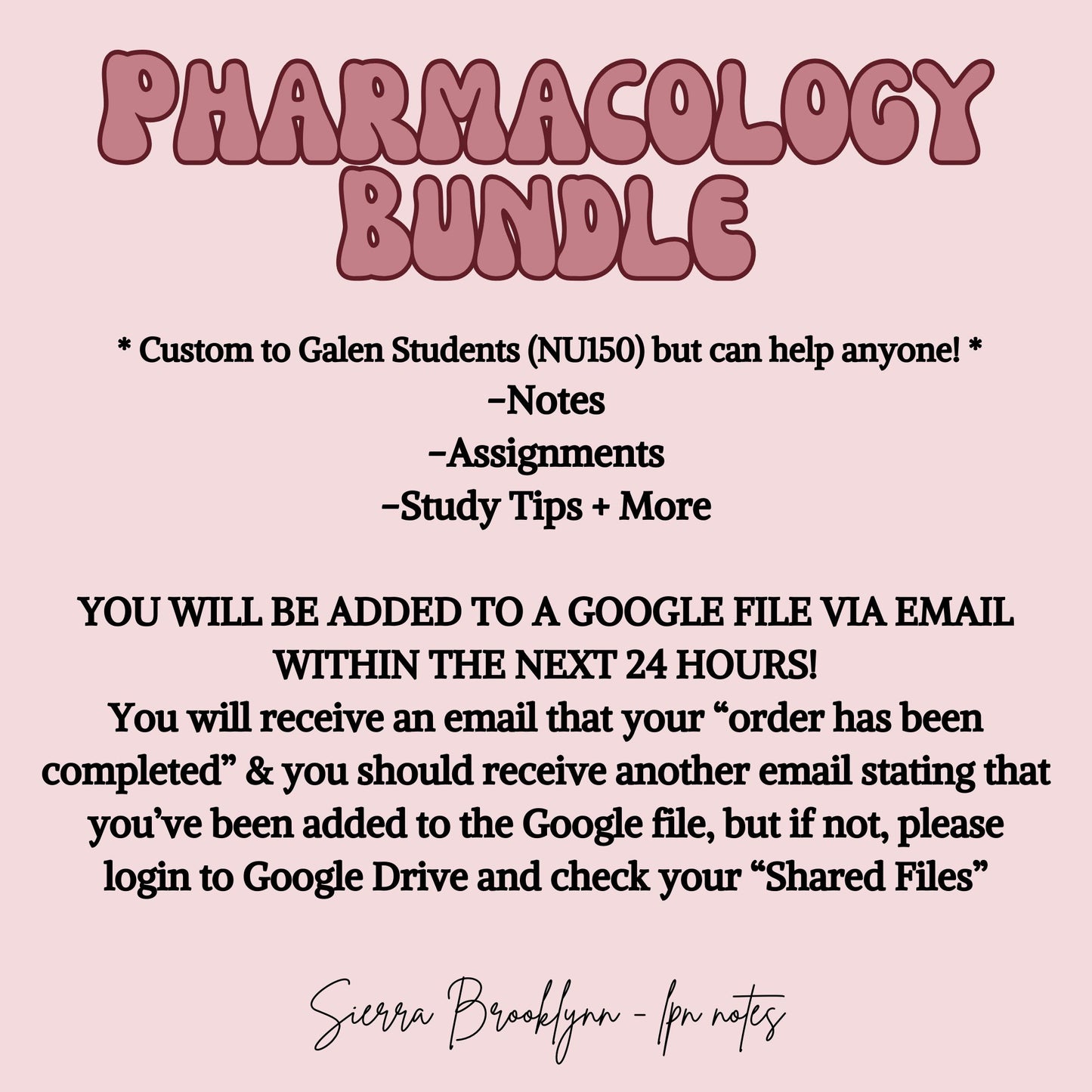 Pharmacology (LPN) Notes Bundle