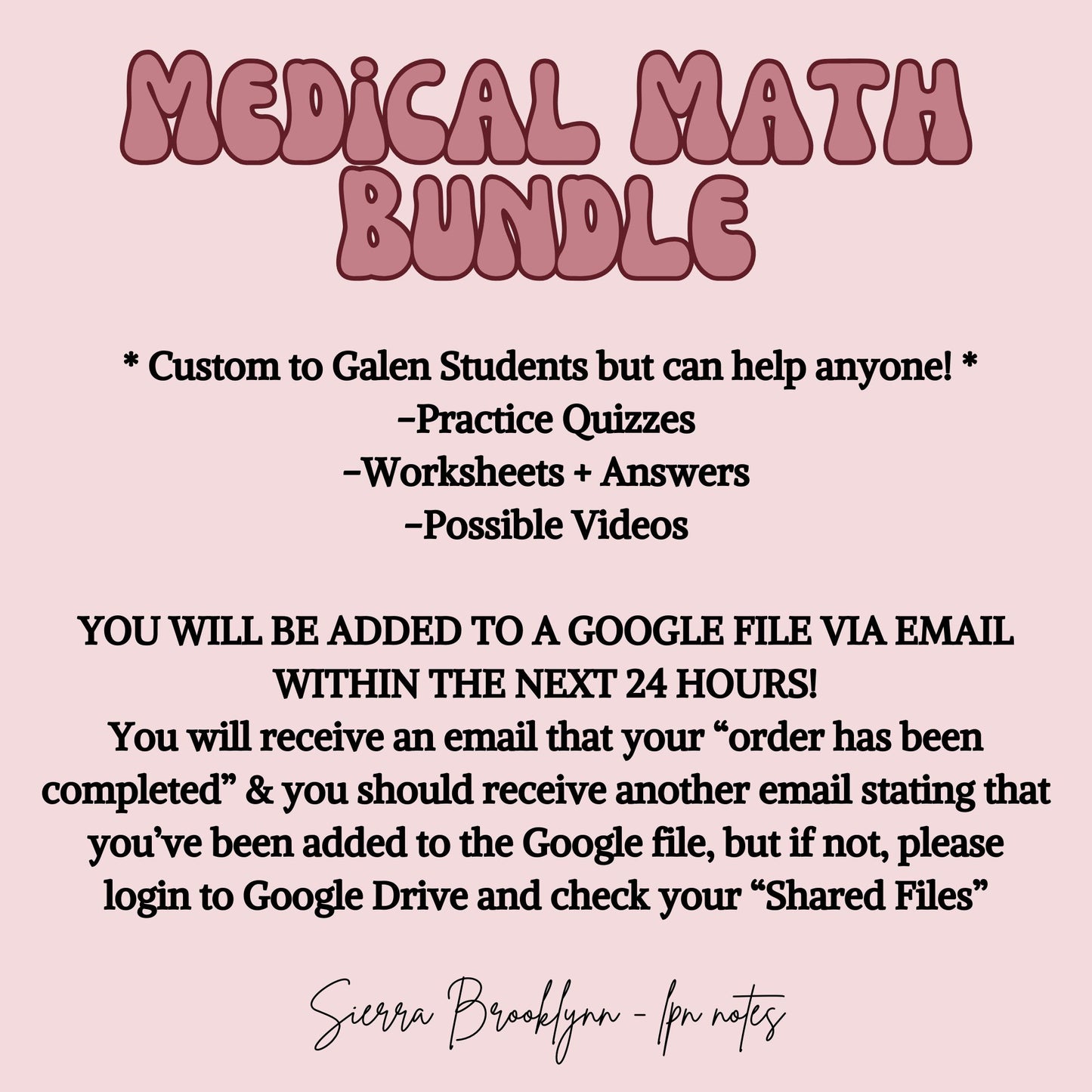 Medical Math Notes Bundle