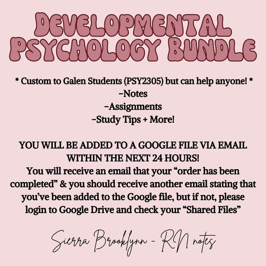 Developmental Psychology (RN) Notes Bundle