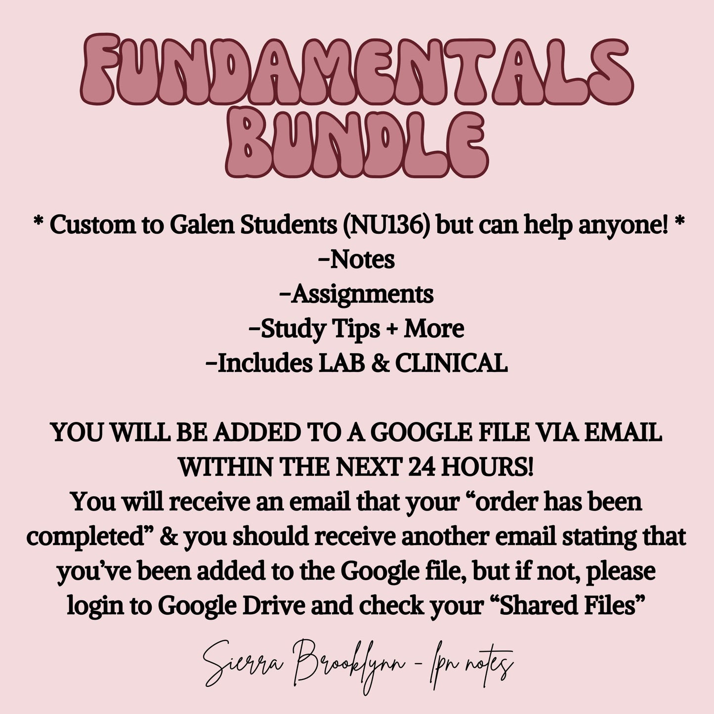 Fundamentals (LPN) Notes Bundle