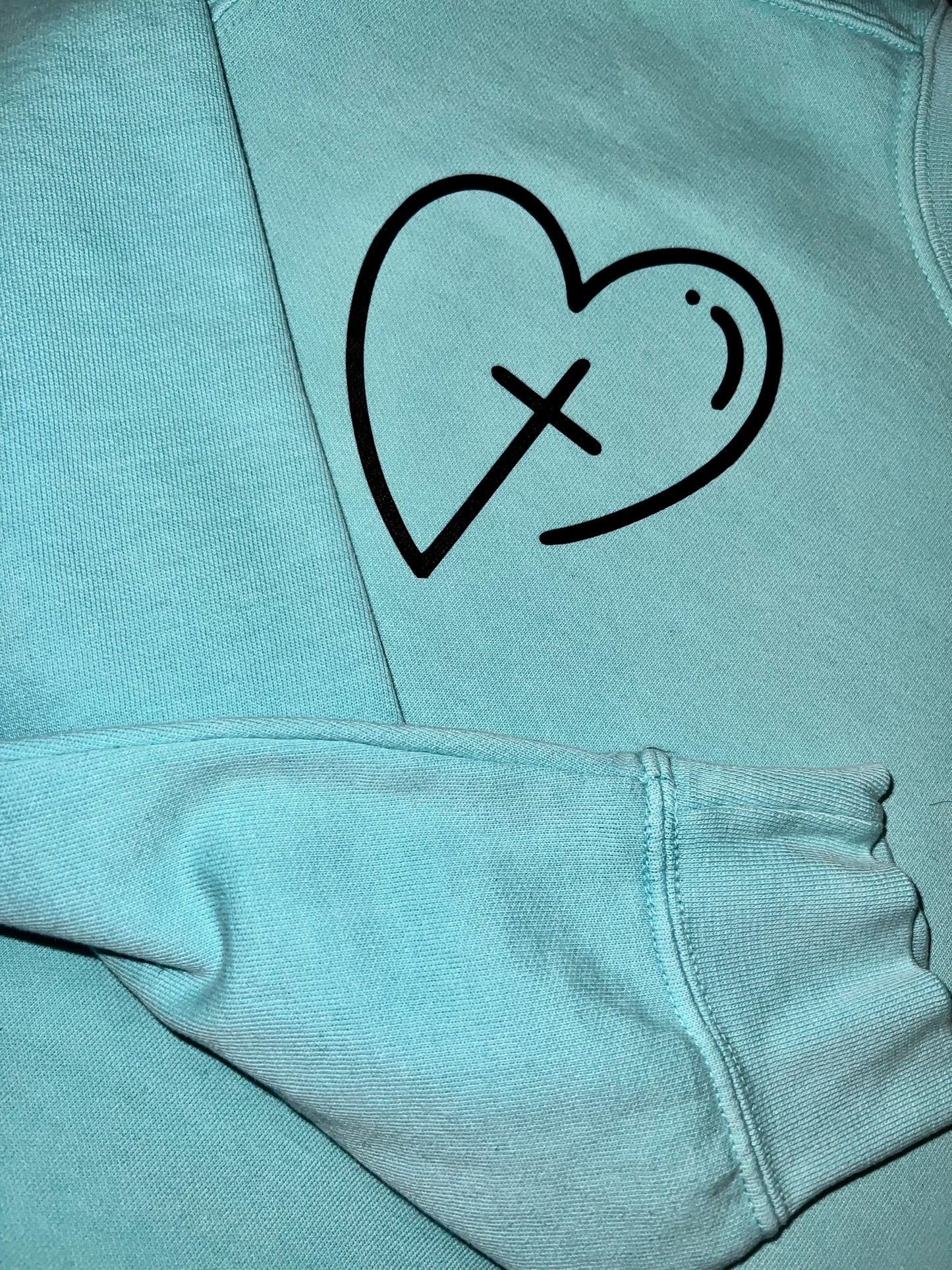 Your Very Presence is a Present Cross Teal Crewneck