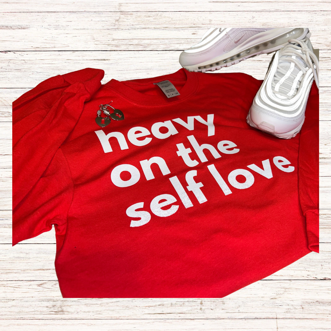 Red Heavy on The Self Love Long-Sleeve T-Shirt