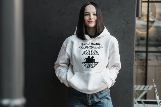 WHITE Mental Health Matters Hoodie