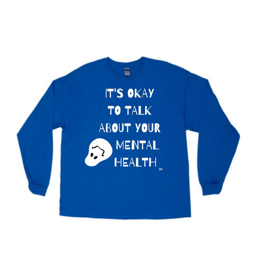 Talk About Mental Health (Dark Blue) Long-Sleeve T-Shirt