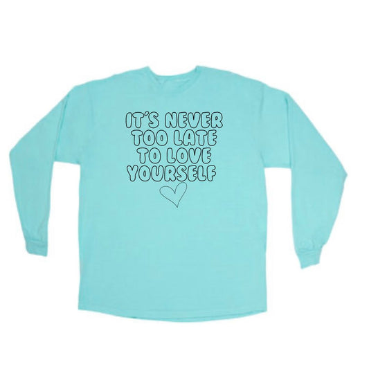 Never Too Late (Dark Blue) Long-Sleeve T-Shirt