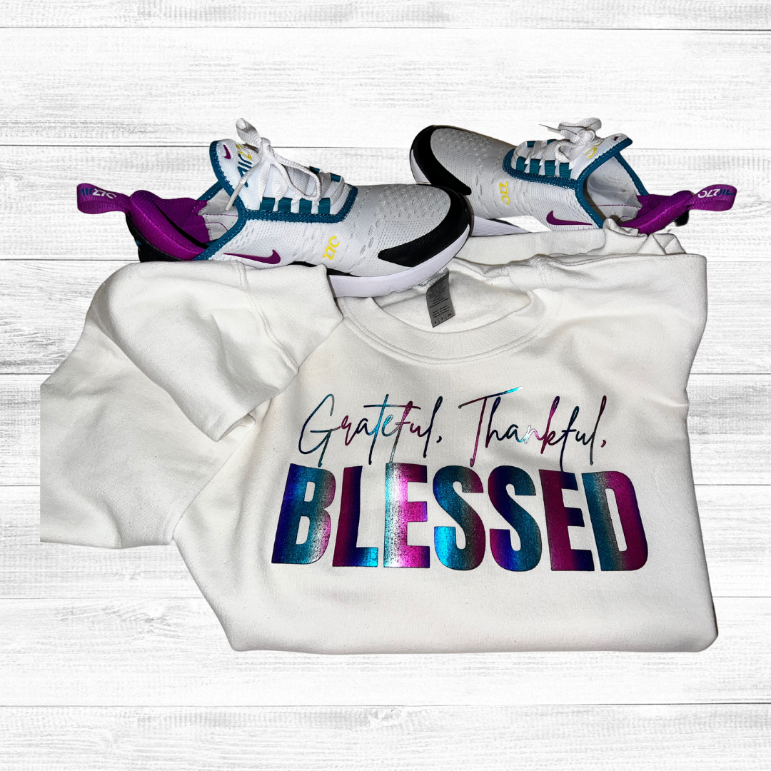 White GT Blessed Sweatshirt Crewneck