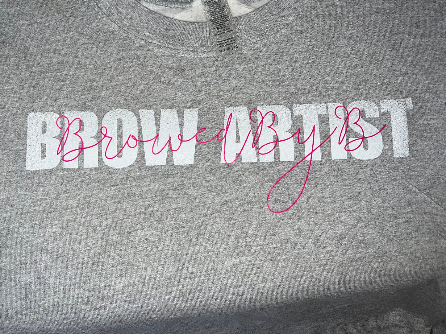 Gray Personalized Brow Artist Crewneck Sweatshirt