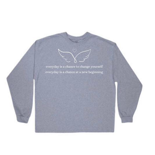 Everyday is a Chance (Grey) Long-Sleeve T-Shirt