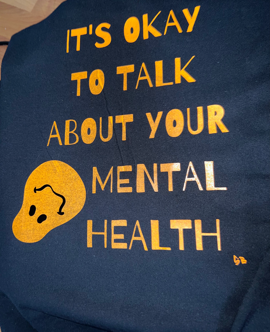 Talk About Mental Health (Black) Back Image Crewneck