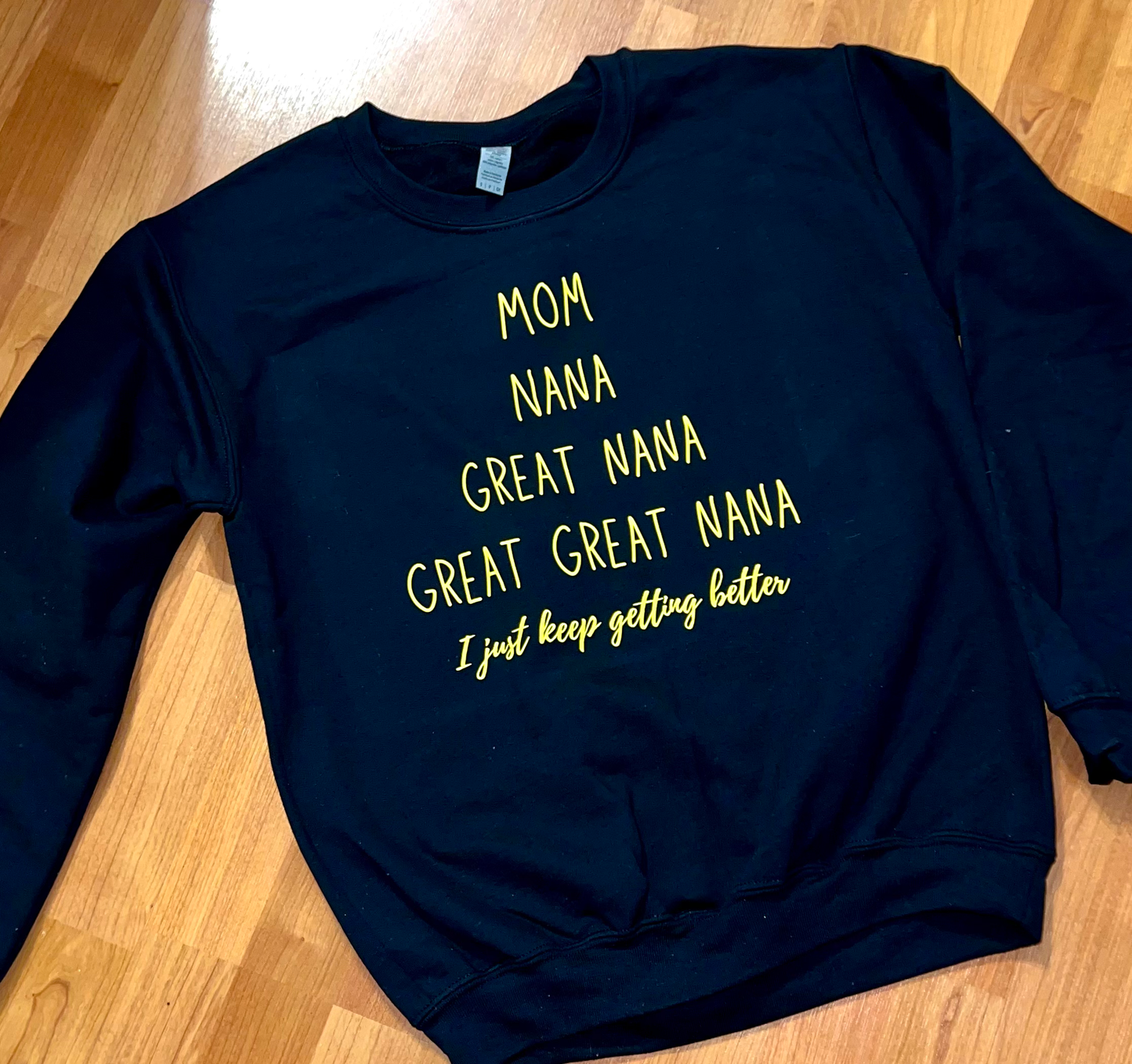 Generations of Nana BLACK Crewneck Sweatshirt