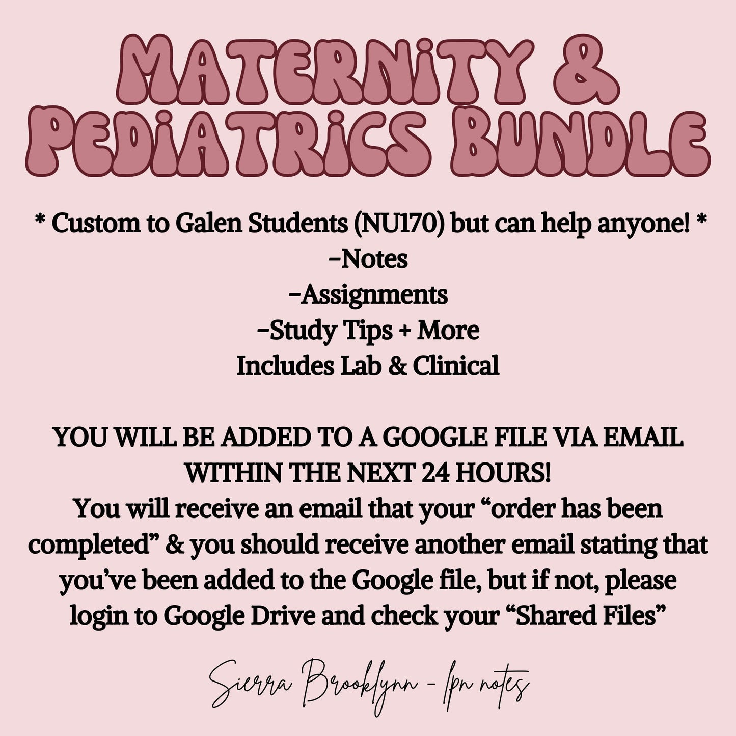 Maternity & Pediatrics (LPN) Notes Bundle